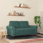 vidaXL Canapea cu 2 locuri, verde închis, 120 cm, catifea