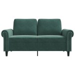 vidaXL Canapea cu 2 locuri, verde închis, 120 cm, catifea