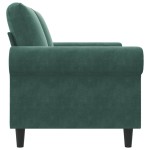 vidaXL Canapea cu 2 locuri, verde închis, 120 cm, catifea