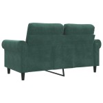 vidaXL Canapea cu 2 locuri, verde închis, 120 cm, catifea
