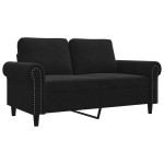 vidaXL Canapea cu 2 locuri, negru, 120 cm, catifea vidaXL Canapea cu 2 locuri, negru, 120 cm, catifea