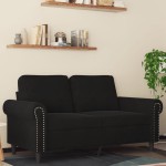 vidaXL Canapea cu 2 locuri, negru, 120 cm, catifea vidaXL Canapea cu 2 locuri, negru, 120 cm, catifea