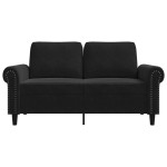 vidaXL Canapea cu 2 locuri, negru, 120 cm, catifea vidaXL Canapea cu 2 locuri, negru, 120 cm, catifea