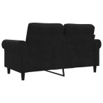 vidaXL Canapea cu 2 locuri, negru, 120 cm, catifea vidaXL Canapea cu 2 locuri, negru, 120 cm, catifea