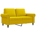 vidaXL Canapea cu 2 locuri, galben, 120 cm, catifea