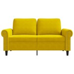 vidaXL Canapea cu 2 locuri, galben, 120 cm, catifea