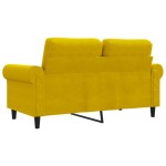 vidaXL Canapea cu 2 locuri, galben, 120 cm, catifea