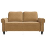vidaXL Canapea cu 2 locuri, maro, 120 cm, catifea