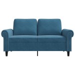 vidaXL Canapea cu 2 locuri, albastru, 120 cm, catifea