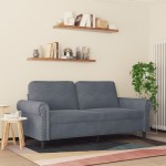 vidaXL Canapea cu 2 locuri, gri închis, 140 cm, catifea