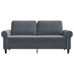 vidaXL Canapea cu 2 locuri, gri închis, 140 cm, catifea