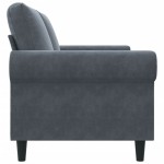 vidaXL Canapea cu 2 locuri, gri închis, 140 cm, catifea