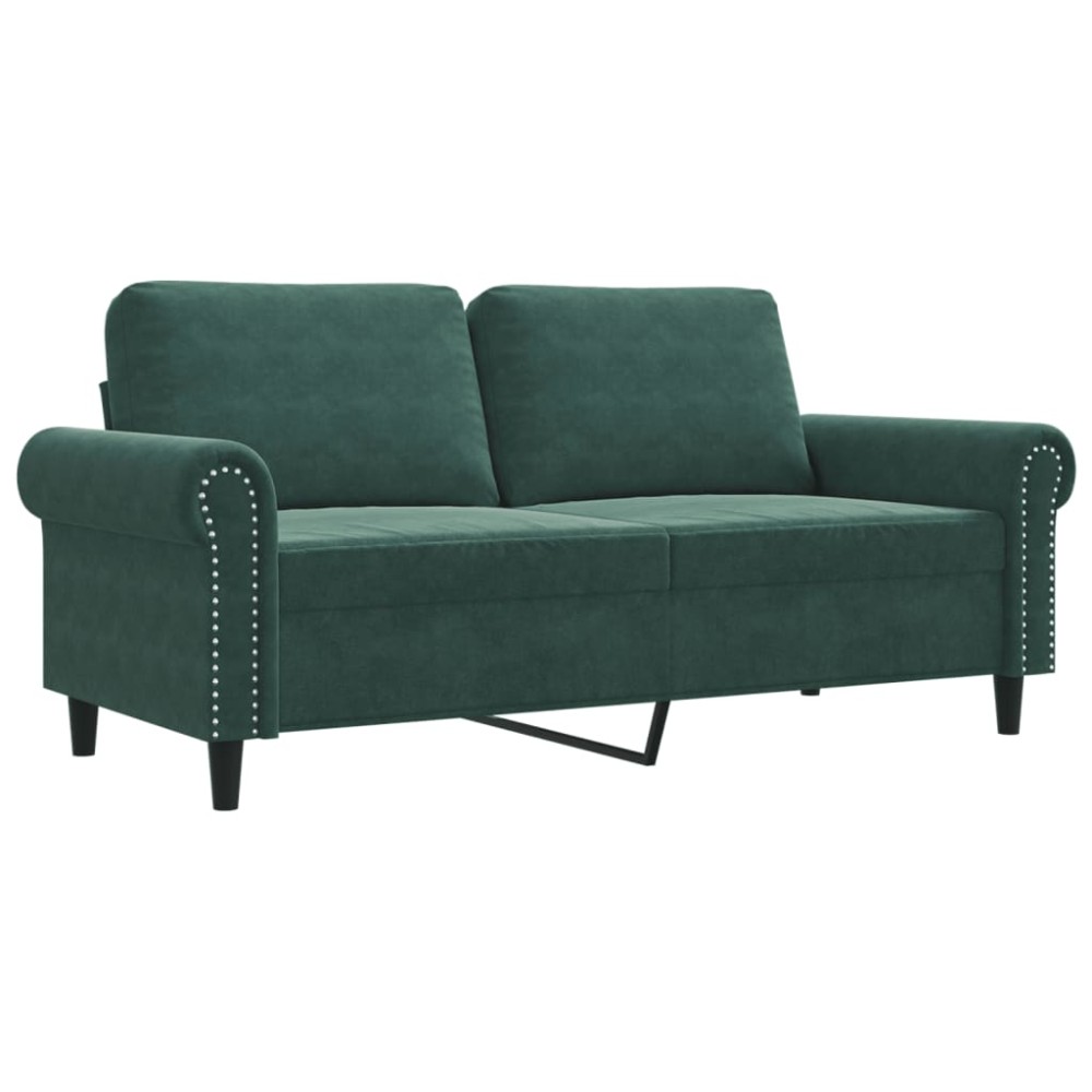 vidaXL Canapea cu 2 locuri, verde închis, 140 cm, catifea