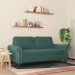 vidaXL Canapea cu 2 locuri, verde închis, 140 cm, catifea