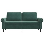 vidaXL Canapea cu 2 locuri, verde închis, 140 cm, catifea
