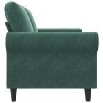 vidaXL Canapea cu 2 locuri, verde închis, 140 cm, catifea