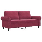 vidaXL Canapea cu 2 locuri, roșu vin, 140 cm, catifea