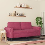 vidaXL Canapea cu 2 locuri, roșu vin, 140 cm, catifea