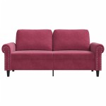 vidaXL Canapea cu 2 locuri, roșu vin, 140 cm, catifea