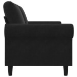 vidaXL Canapea cu 2 locuri, negru, 140 cm, catifea