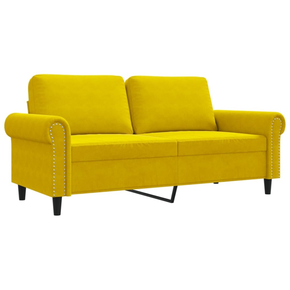vidaXL Canapea cu 2 locuri, galben, 140 cm, catifea