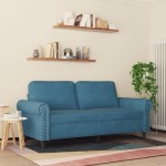 vidaXL Canapea cu 2 locuri, albastru, 140 cm, catifea vidaXL Canapea cu 2 locuri, albastru, 140 cm, catifea