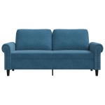 vidaXL Canapea cu 2 locuri, albastru, 140 cm, catifea vidaXL Canapea cu 2 locuri, albastru, 140 cm, catifea