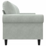 vidaXL Canapea cu 3 locuri, gri deschis, material 180CM catifea vidaXL Canapea cu 3 locuri, gri deschis, material 180CM catifea
