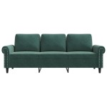 vidaXL Canapea cu 3 locuri, verde închis, 180 cm, catifea