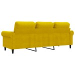 vidaXL Canapea cu 3 locuri, galben, 180 cm, catifea vidaXL Canapea cu 3 locuri, galben, 180 cm, catifea