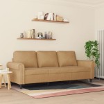 vidaXL Canapea cu 3 locuri, Maro, 180 cm, catifea vidaXL Canapea cu 3 locuri, Maro, 180 cm, catifea
