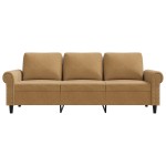 vidaXL Canapea cu 3 locuri, Maro, 180 cm, catifea vidaXL Canapea cu 3 locuri, Maro, 180 cm, catifea