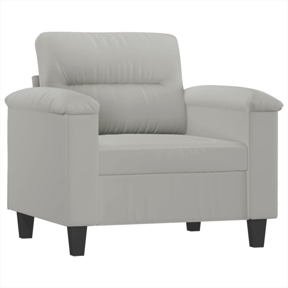 vidaXL Fotoliu canapea, gri deschis, 60 cm, textil microfibră