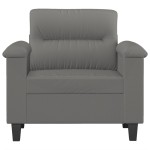 vidaXL Fotoliu canapea, gri închis, 60 cm, textil microfibră