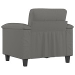 vidaXL Fotoliu canapea, gri închis, 60 cm, textil microfibră