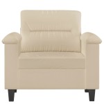 vidaXL Fotoliu canapea, crem, 60 cm, textil microfibră