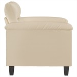 vidaXL Fotoliu canapea, crem, 60 cm, textil microfibră