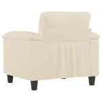 vidaXL Fotoliu canapea, bej, 60 cm, textil microfibră
