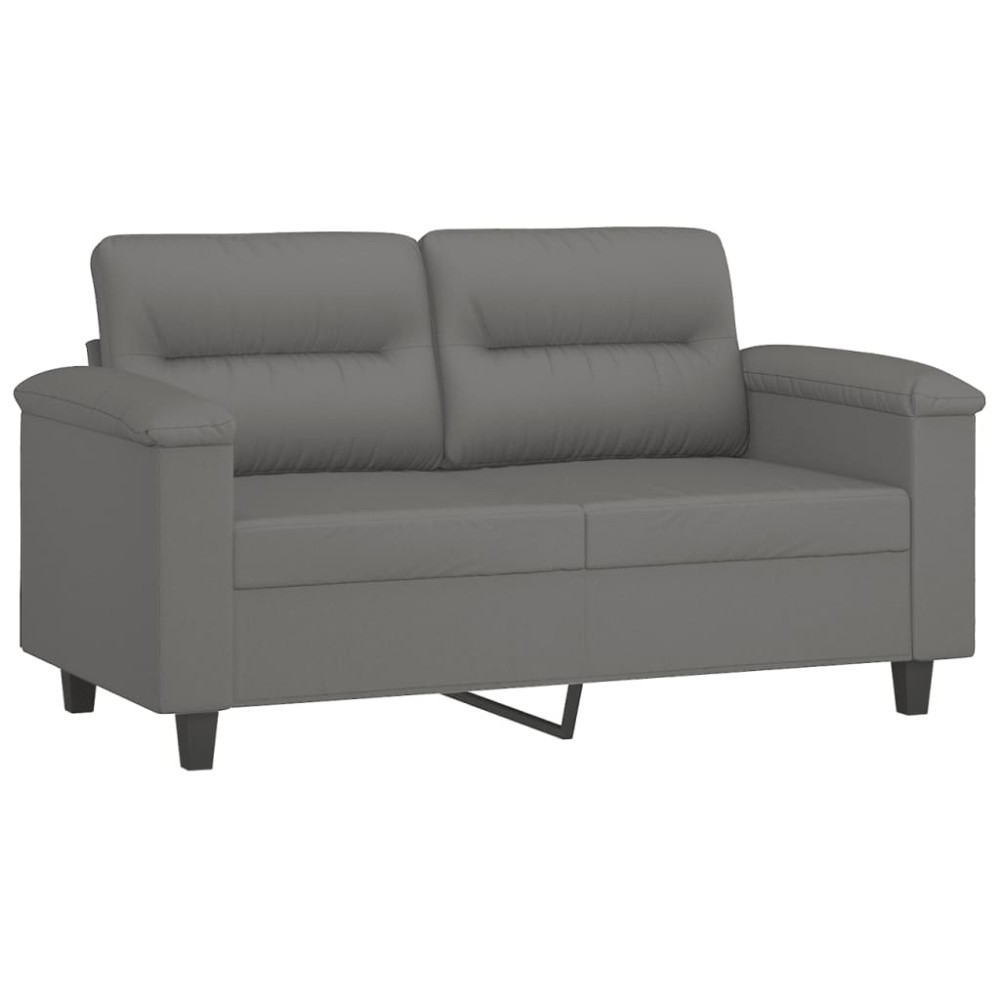vidaXL Canapea cu 2 locuri, gri închis, 120 cm, țesătură microfibră