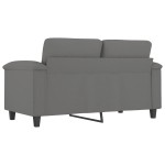 vidaXL Canapea cu 2 locuri, gri închis, 120 cm, țesătură microfibră
