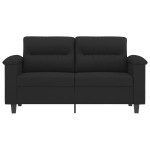 vidaXL Canapea cu 2 locuri, negru, 120 cm, țesătură microfibră