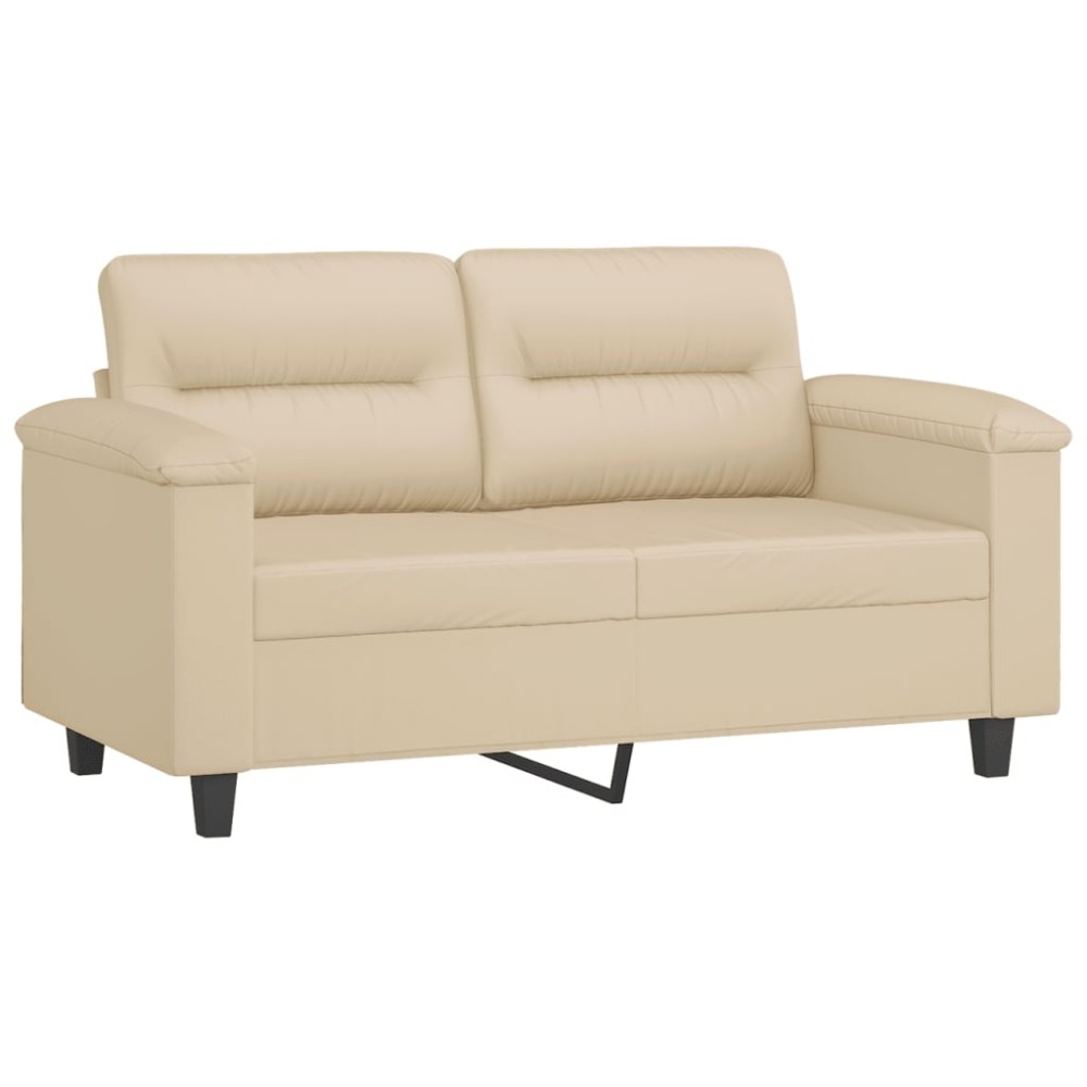 vidaXL Canapea cu 2 locuri, crem, 120 cm, țesătură microfibră