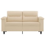 vidaXL Canapea cu 2 locuri, crem, 120 cm, țesătură microfibră