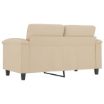 vidaXL Canapea cu 2 locuri, crem, 120 cm, țesătură microfibră