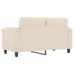 vidaXL Canapea cu 2 locuri, bej, 120 cm, țesătură microfibră
