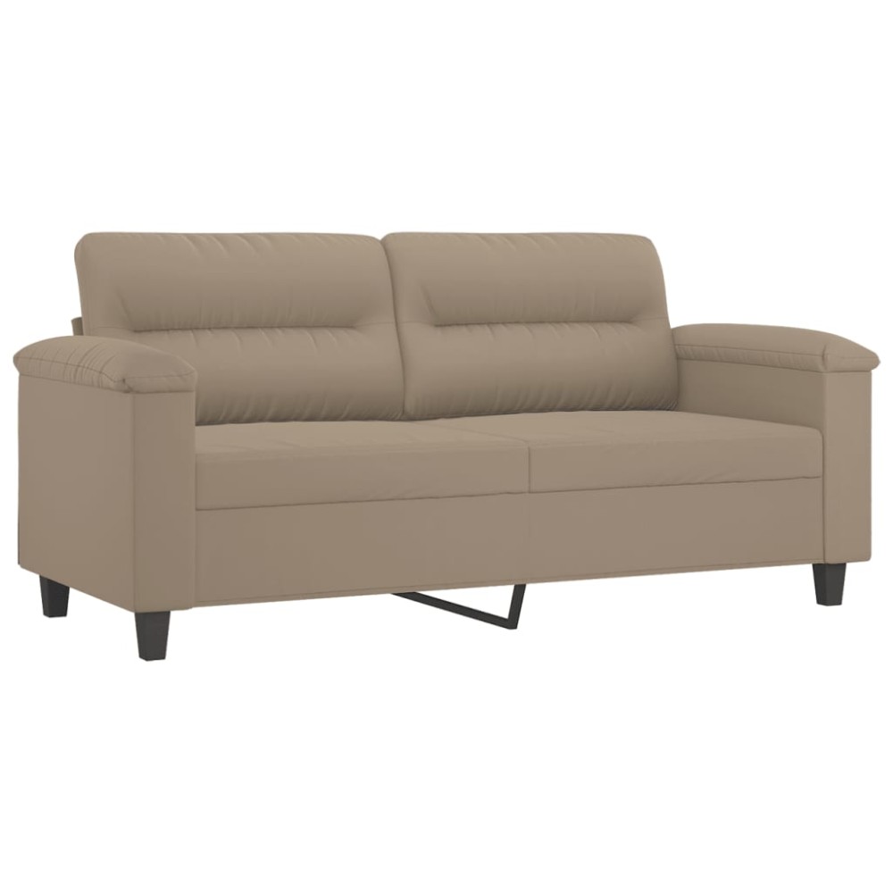 vidaXL Canapea cu 2 locuri, gri taupe, 140 cm, țesătură microfibră