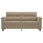 vidaXL Canapea cu 2 locuri, gri taupe, 140 cm, țesătură microfibră vidaXL Canapea cu 2 locuri, gri taupe, 140 cm, țesătură microfibră