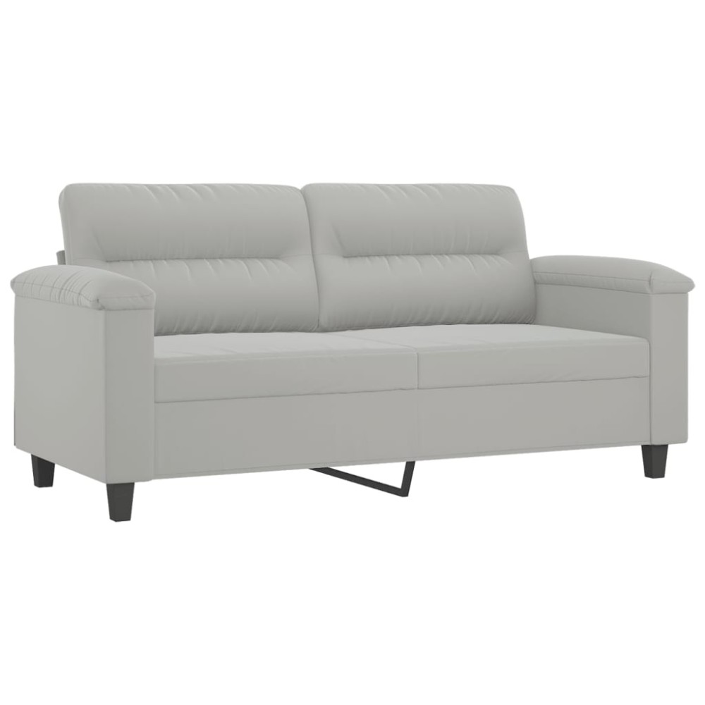 vidaXL Canapea cu 2 locuri, gri deschis, 140 cm, țesătură microfibră