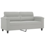 vidaXL Canapea cu 2 locuri, gri deschis, 140 cm, țesătură microfibră vidaXL Canapea cu 2 locuri, gri deschis, 140 cm, țesătură microfibră
