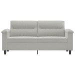 vidaXL Canapea cu 2 locuri, gri deschis, 140 cm, țesătură microfibră vidaXL Canapea cu 2 locuri, gri deschis, 140 cm, țesătură microfibră